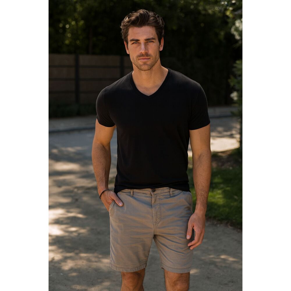 John Varvatos Star USA Gray 100% Cotton Chino Shorts   Mens Size 34
